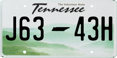 TN license plate J6343H
