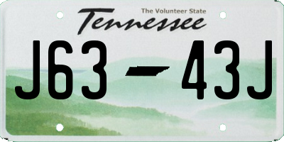 TN license plate J6343J