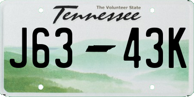 TN license plate J6343K