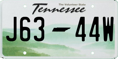 TN license plate J6344W