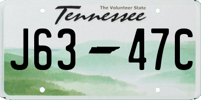 TN license plate J6347C