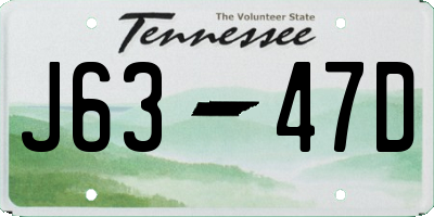 TN license plate J6347D