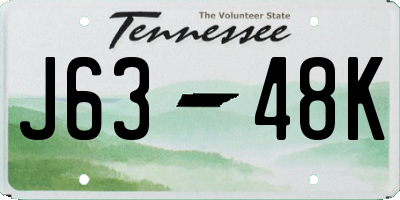 TN license plate J6348K