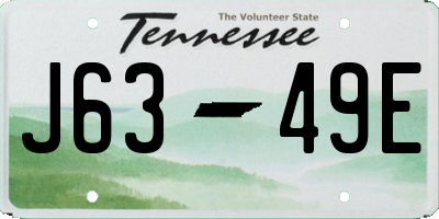 TN license plate J6349E