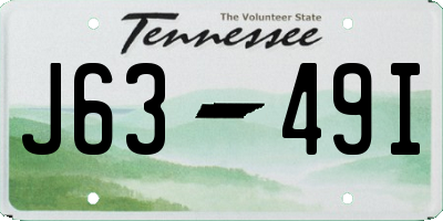 TN license plate J6349I