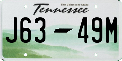 TN license plate J6349M