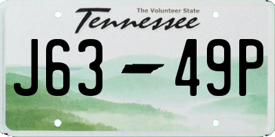 TN license plate J6349P