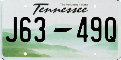TN license plate J6349Q