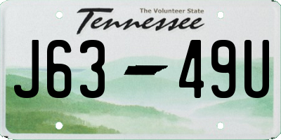 TN license plate J6349U