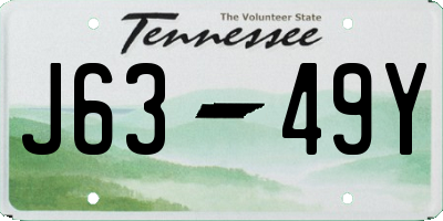 TN license plate J6349Y
