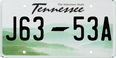 TN license plate J6353A