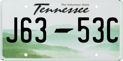 TN license plate J6353C