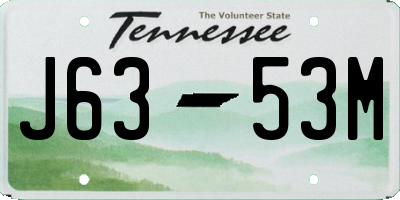 TN license plate J6353M