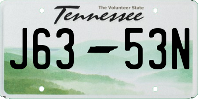 TN license plate J6353N