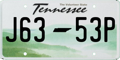 TN license plate J6353P