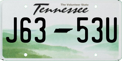 TN license plate J6353U