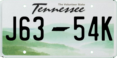 TN license plate J6354K