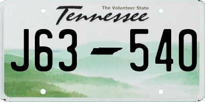 TN license plate J6354O
