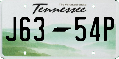 TN license plate J6354P