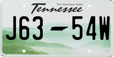 TN license plate J6354W