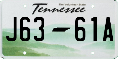 TN license plate J6361A