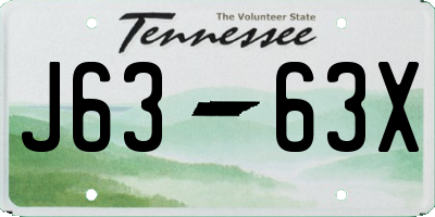 TN license plate J6363X