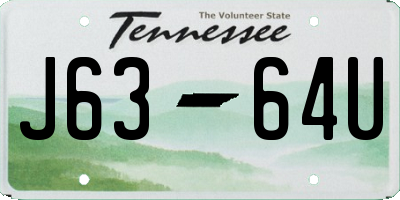 TN license plate J6364U