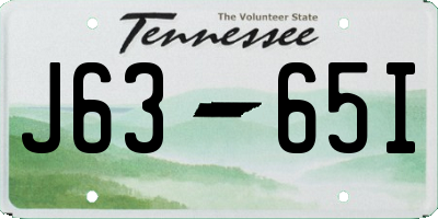 TN license plate J6365I