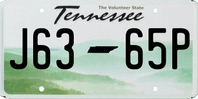 TN license plate J6365P