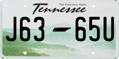 TN license plate J6365U