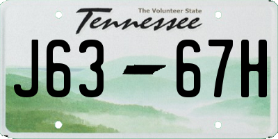 TN license plate J6367H