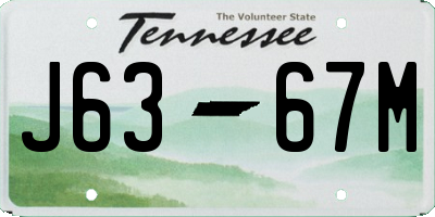 TN license plate J6367M
