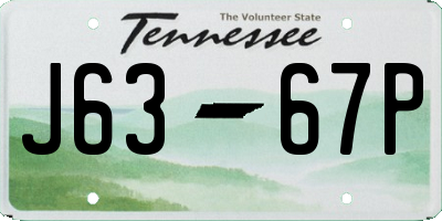 TN license plate J6367P