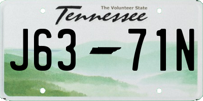 TN license plate J6371N