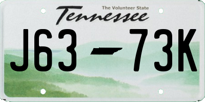 TN license plate J6373K