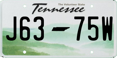TN license plate J6375W