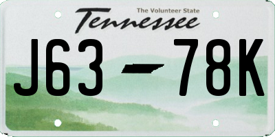 TN license plate J6378K