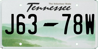 TN license plate J6378W