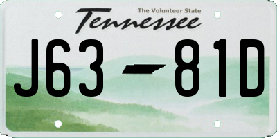 TN license plate J6381D