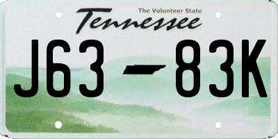 TN license plate J6383K