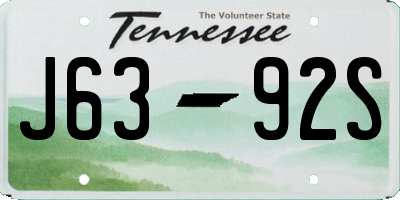TN license plate J6392S