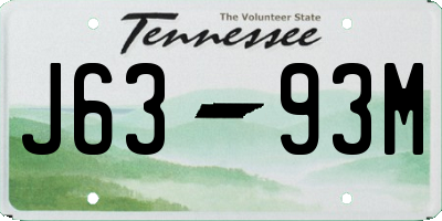 TN license plate J6393M