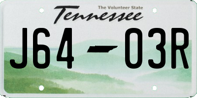 TN license plate J6403R