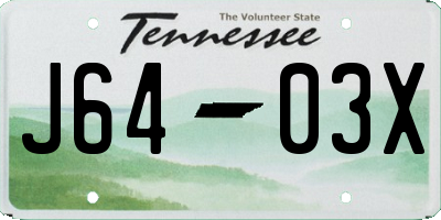TN license plate J6403X