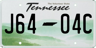 TN license plate J6404C