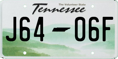 TN license plate J6406F