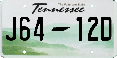 TN license plate J6412D