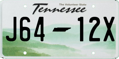 TN license plate J6412X