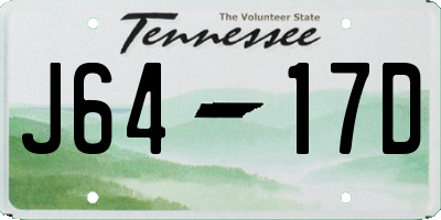 TN license plate J6417D