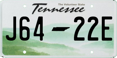 TN license plate J6422E
